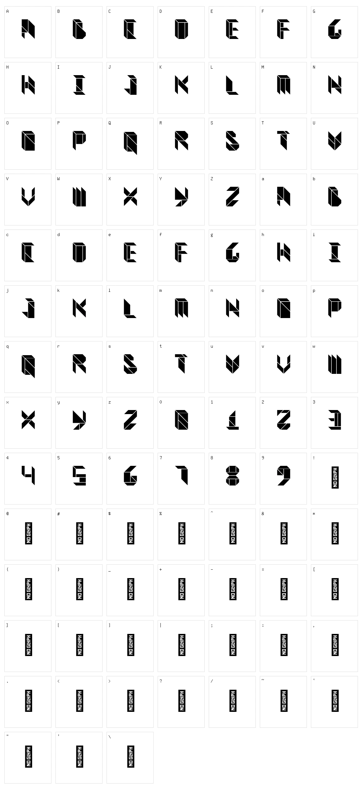 Vitreous Character Set