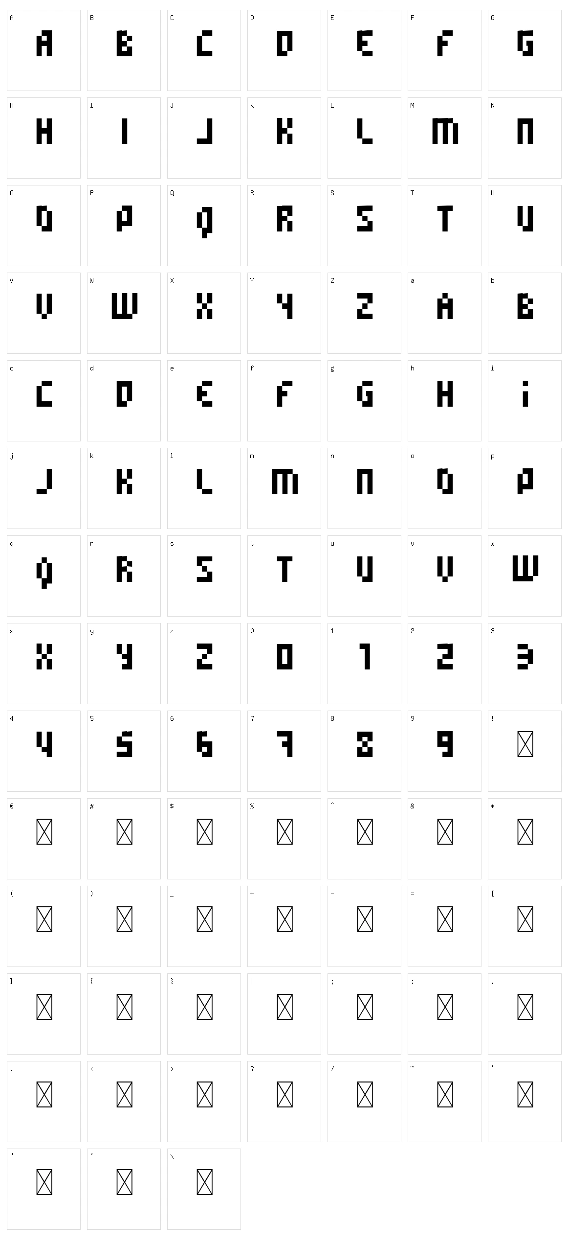 Vtks Blocketo Character Set