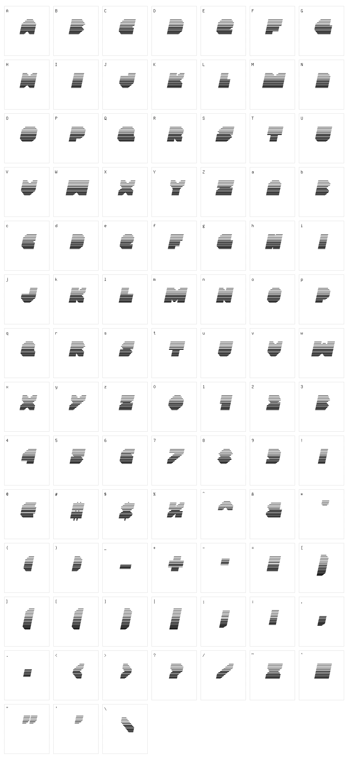 VX Rocket Character Set