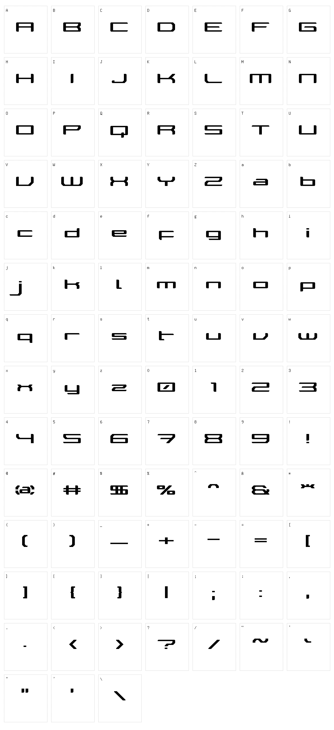 Walker Bot LDR Character Set