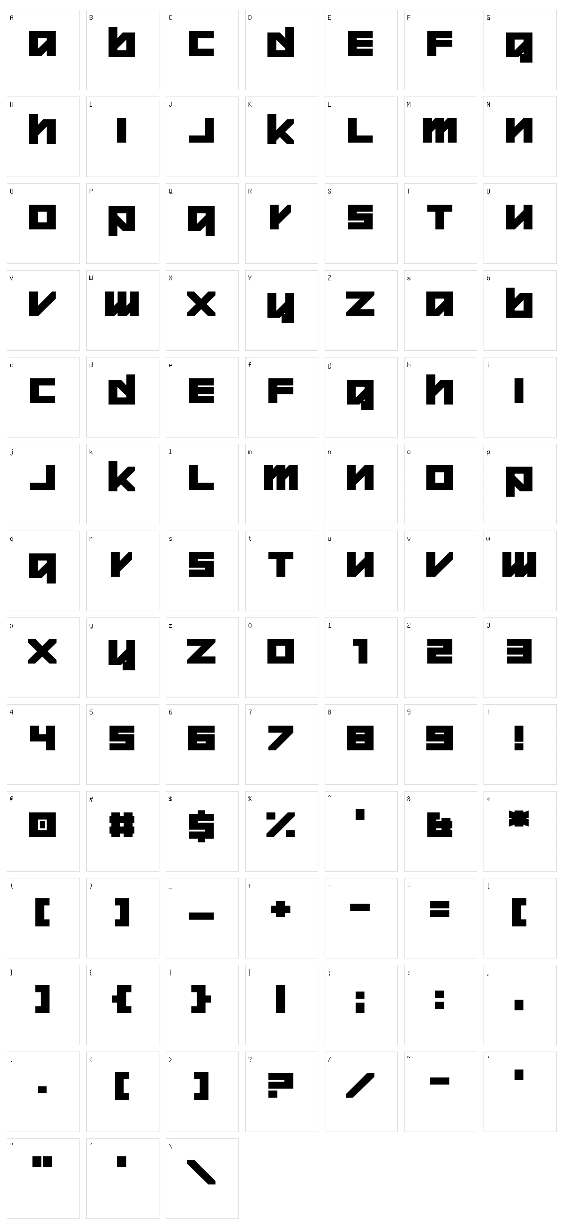 Warheed Character Set