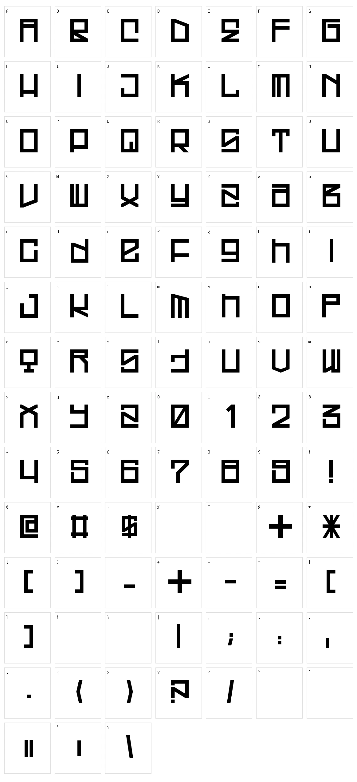 Westrider 2057 Character Set