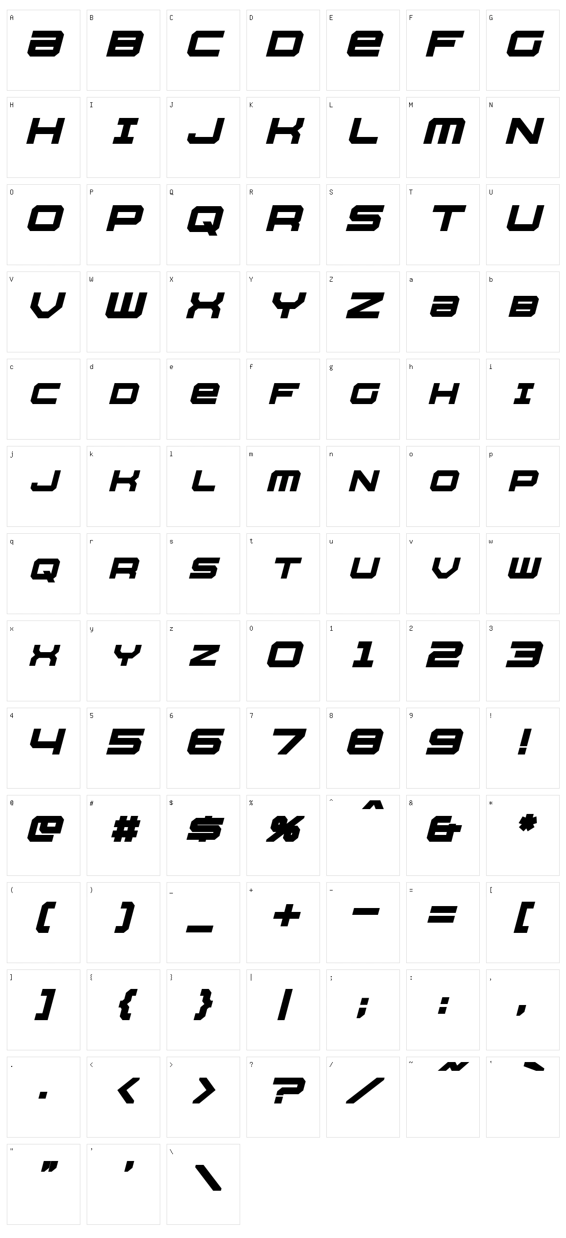 Whittle Character Set