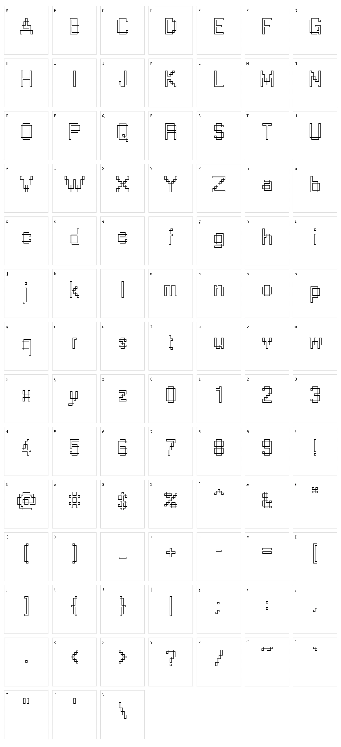 Windows Outline Character Set