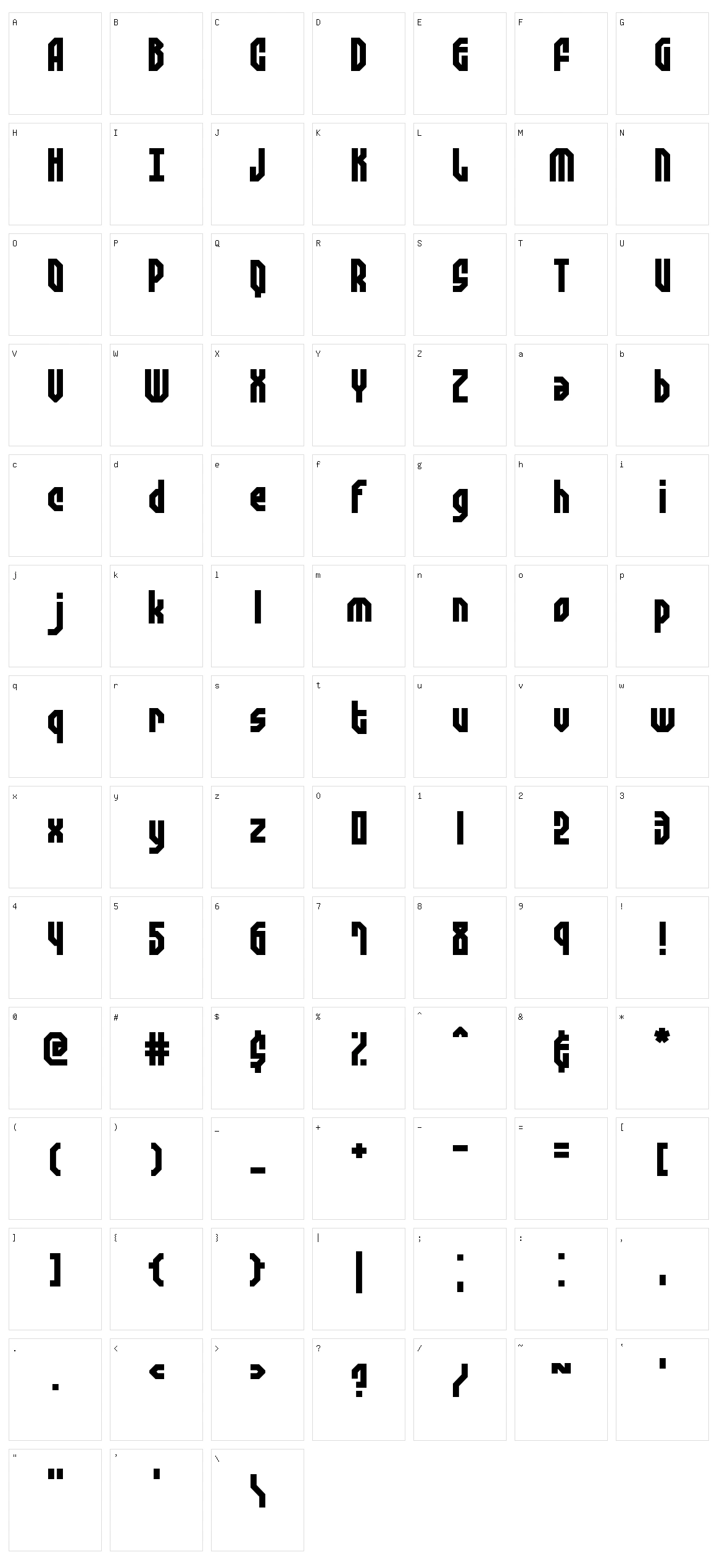 Zephyrean BRK Character Set