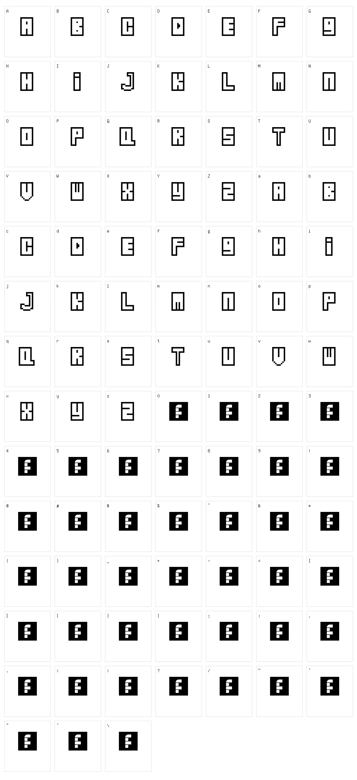 Zipper Character Set