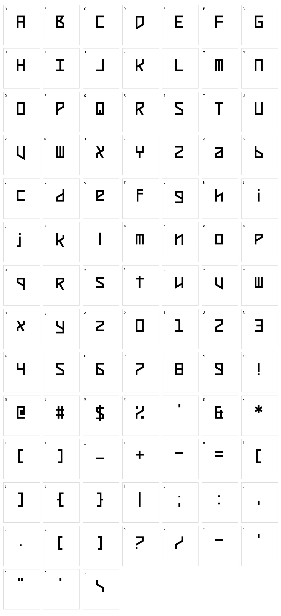 Zosilla Character Set