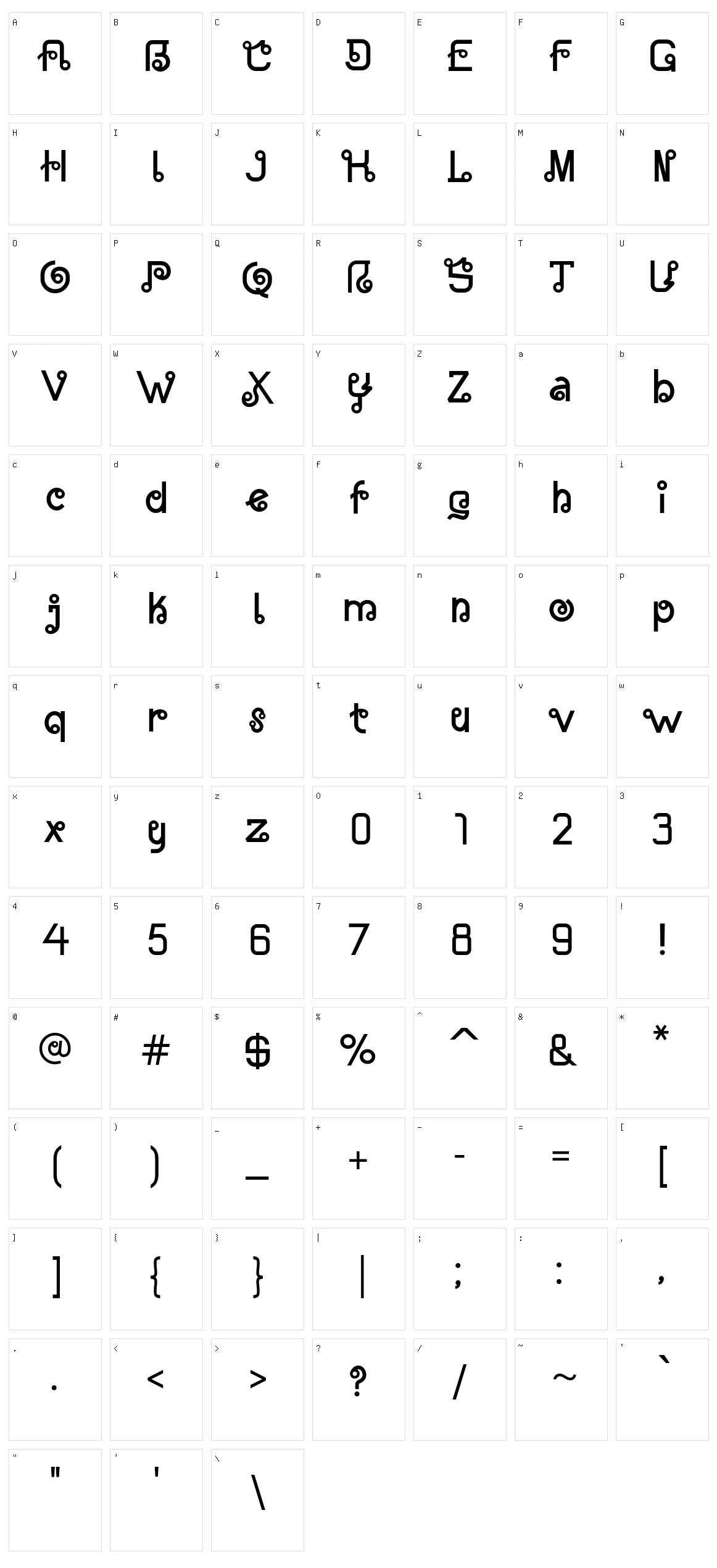 Almost Thai Character Set