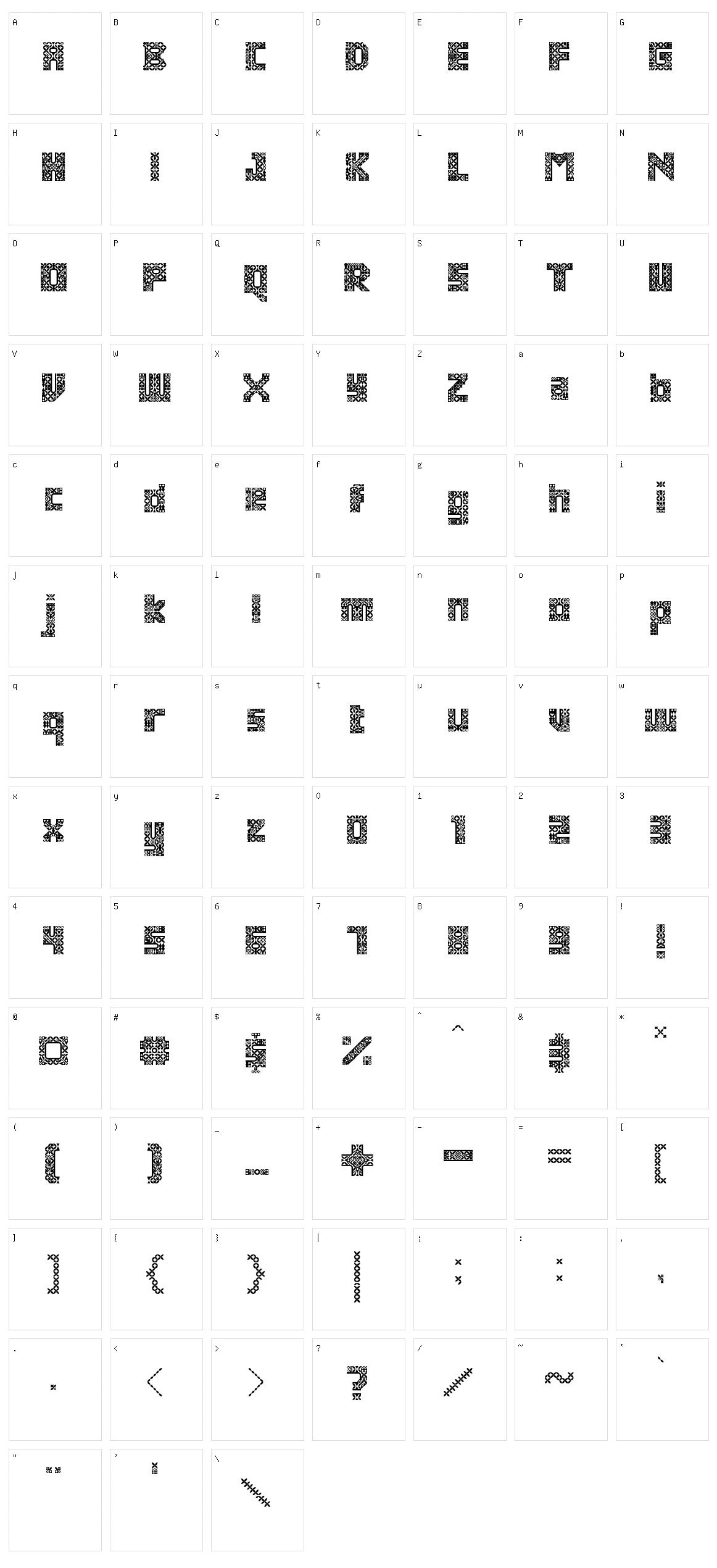 Antique Paleoindonesia Character Set