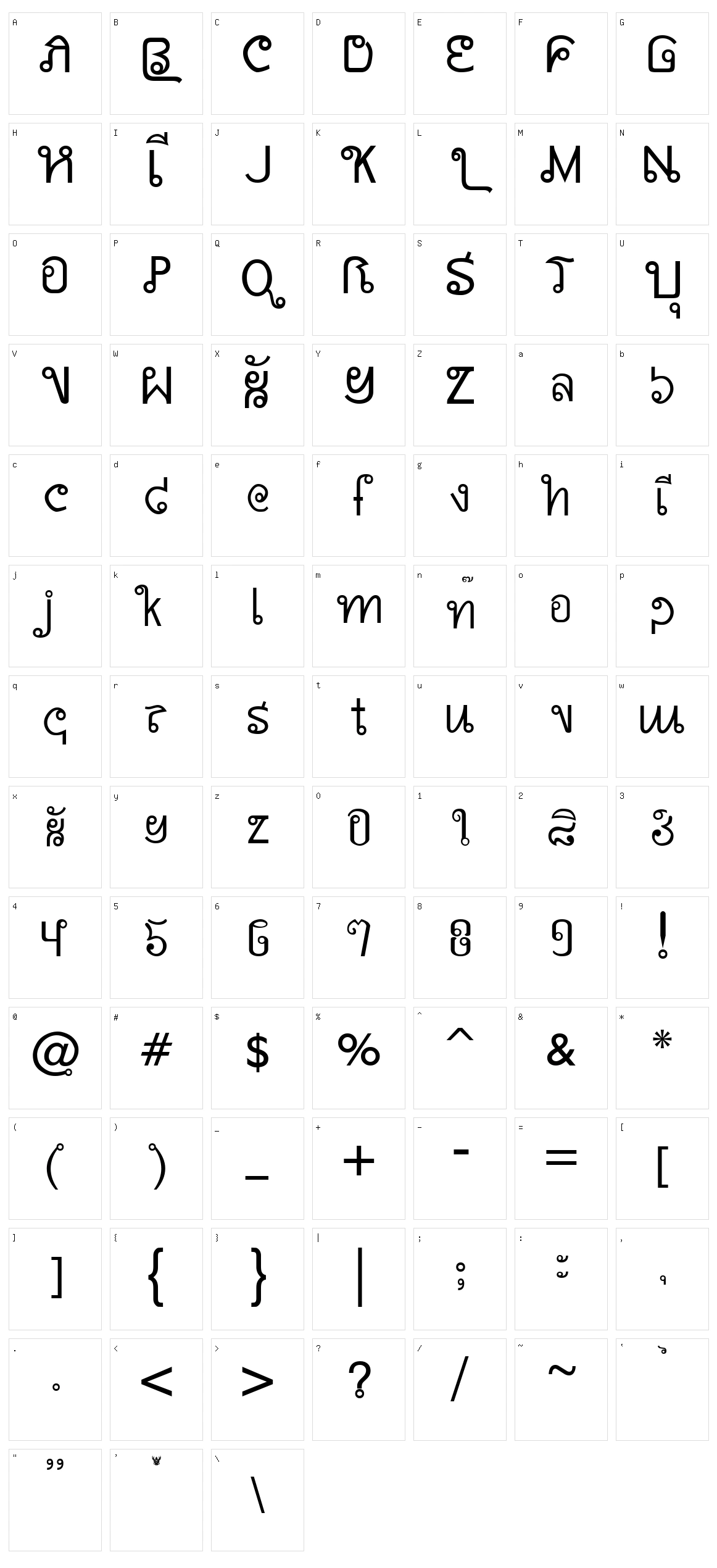 AW Siam English not Thai Character Set