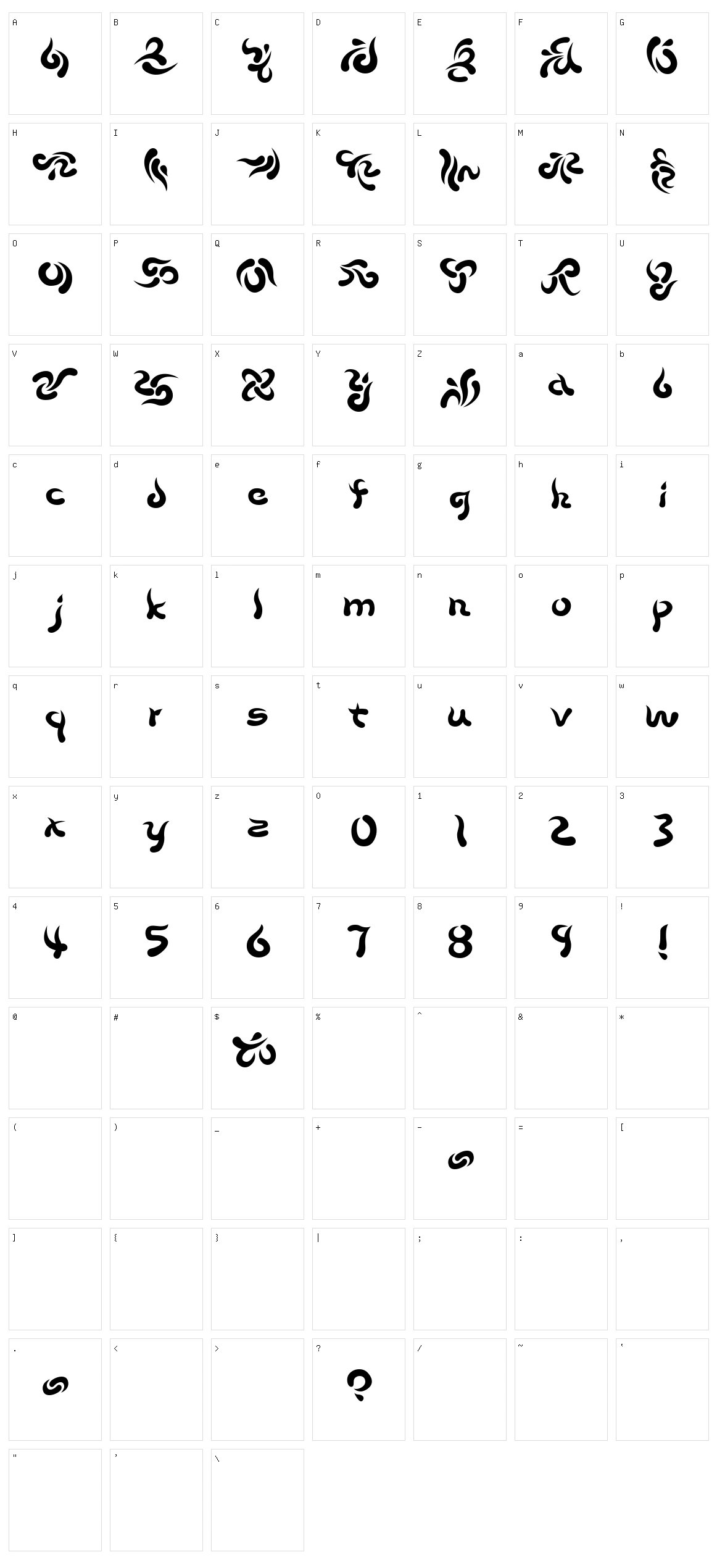 Beech Character Set