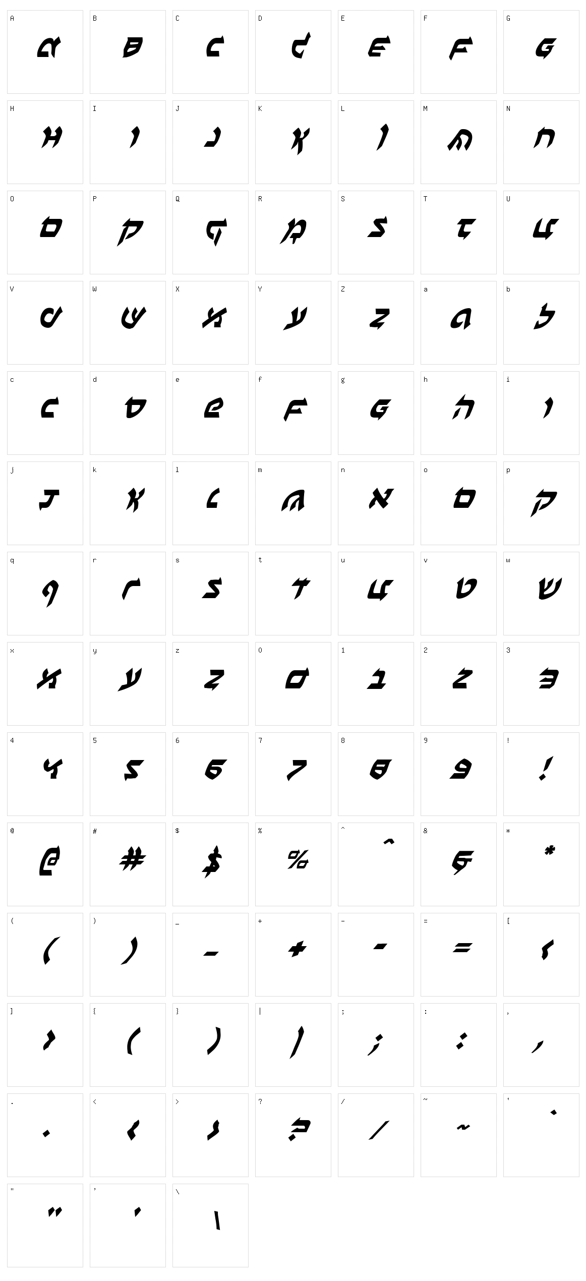 Ben-Zion Character Set