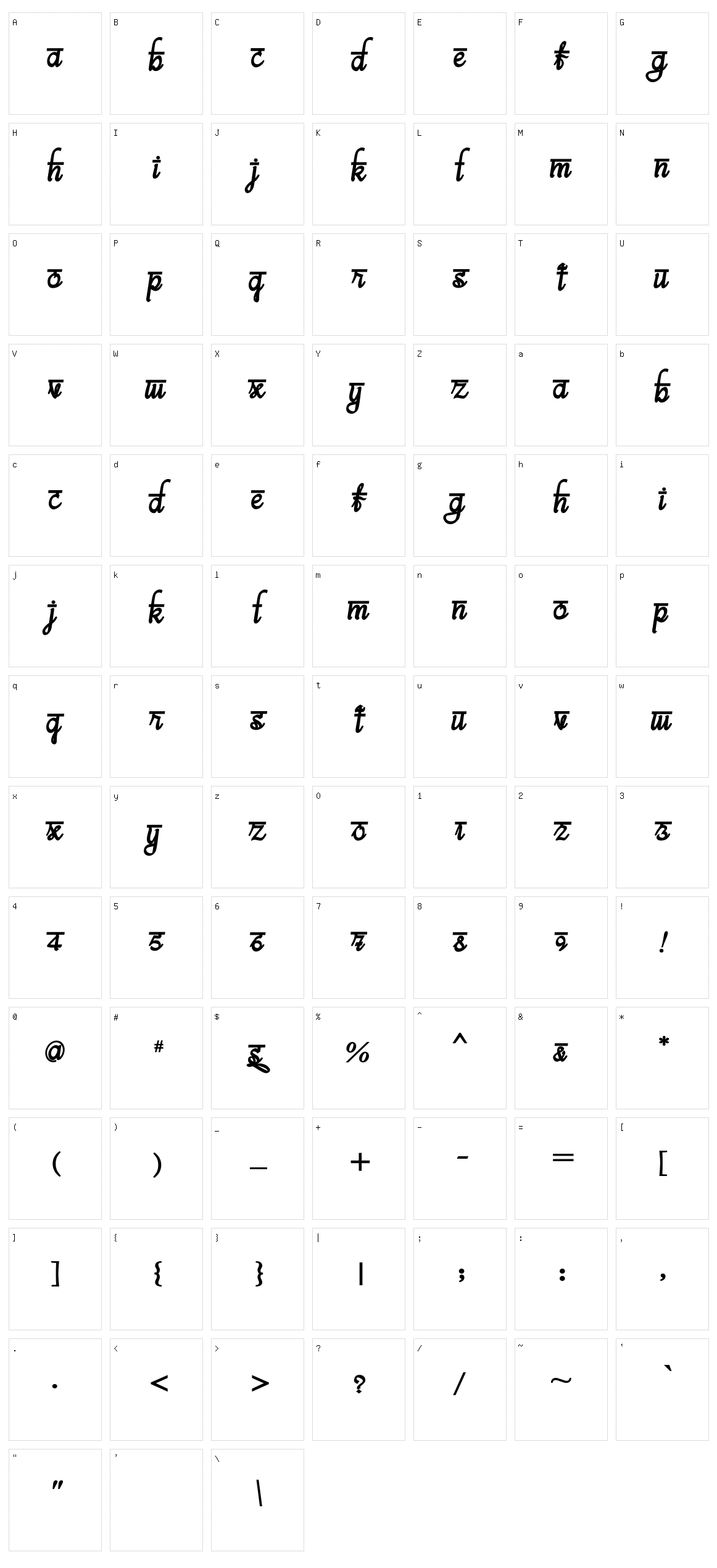 Bits Indian Calligra Character Set