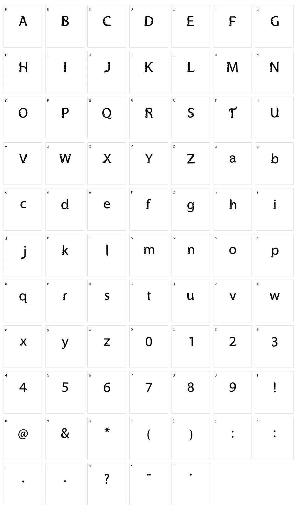 Bledeg Character Set