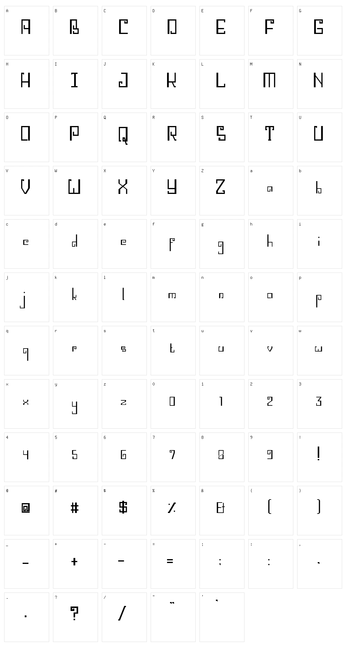 Buna Insana Character Set