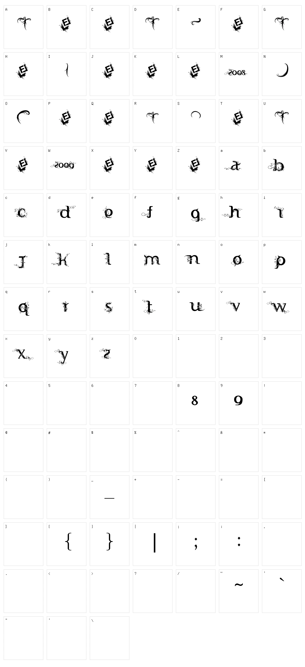 FTF Indonesiana Serif Hijauwana Character Set