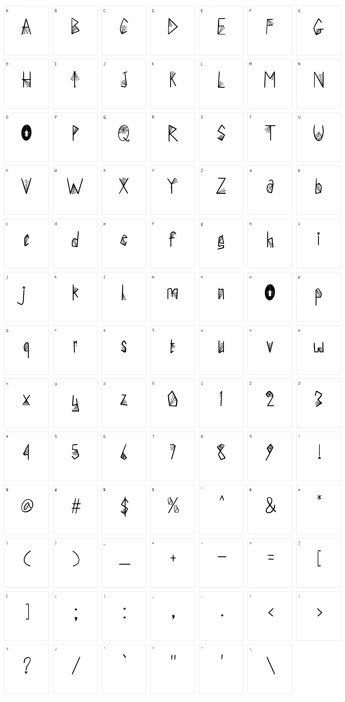 Spider Ghost Character Set