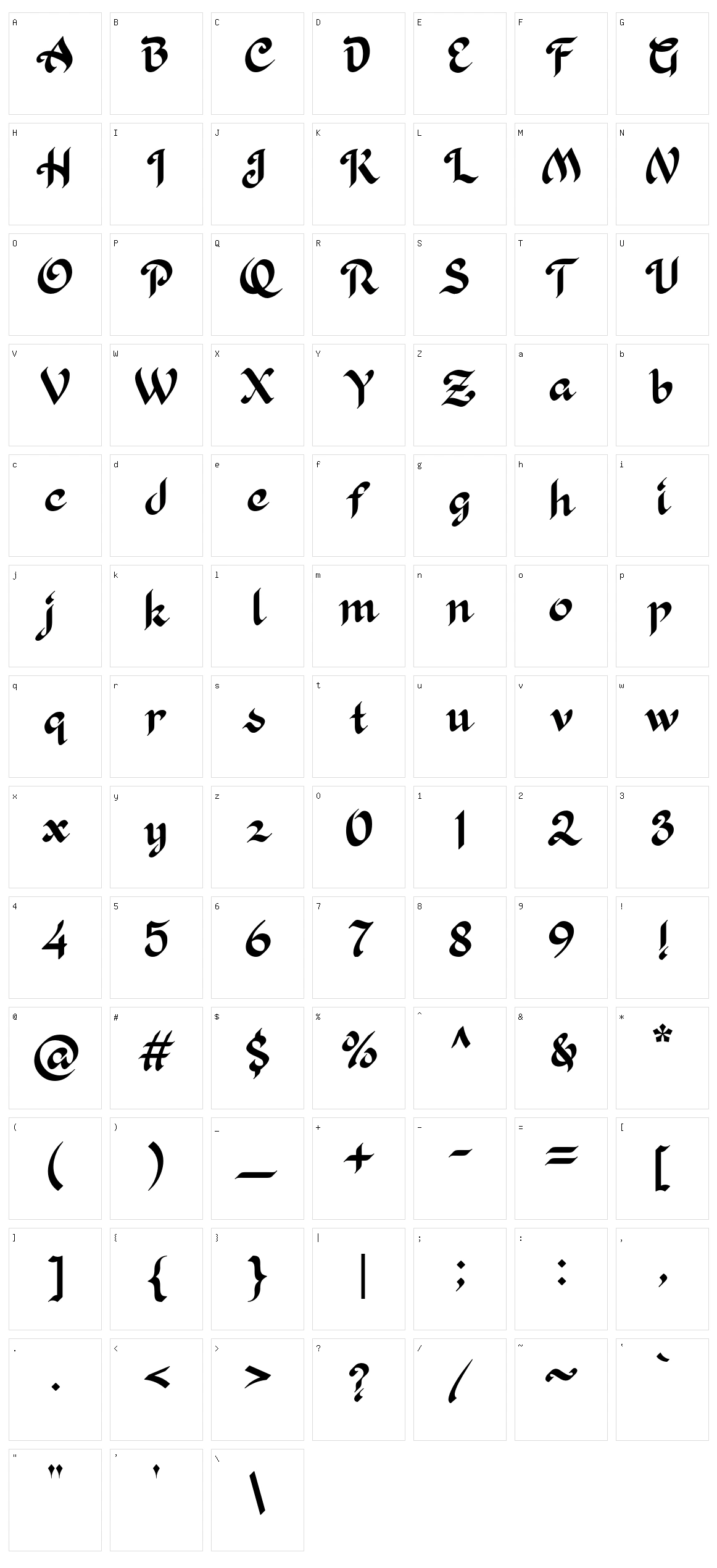 Khaleefa Character Set