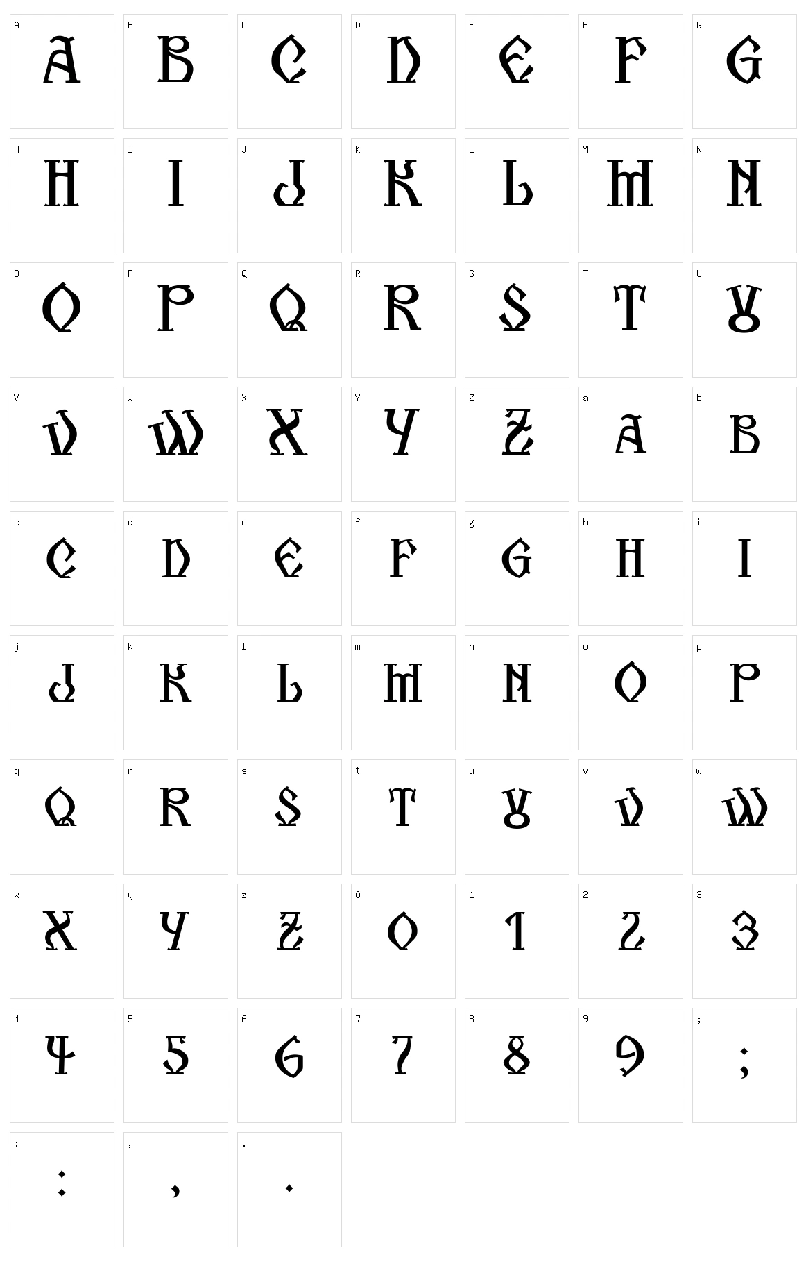 Kogaion SC FR Character Set