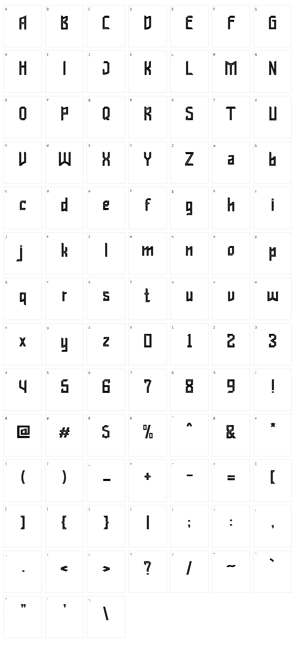Mallovice Character Set