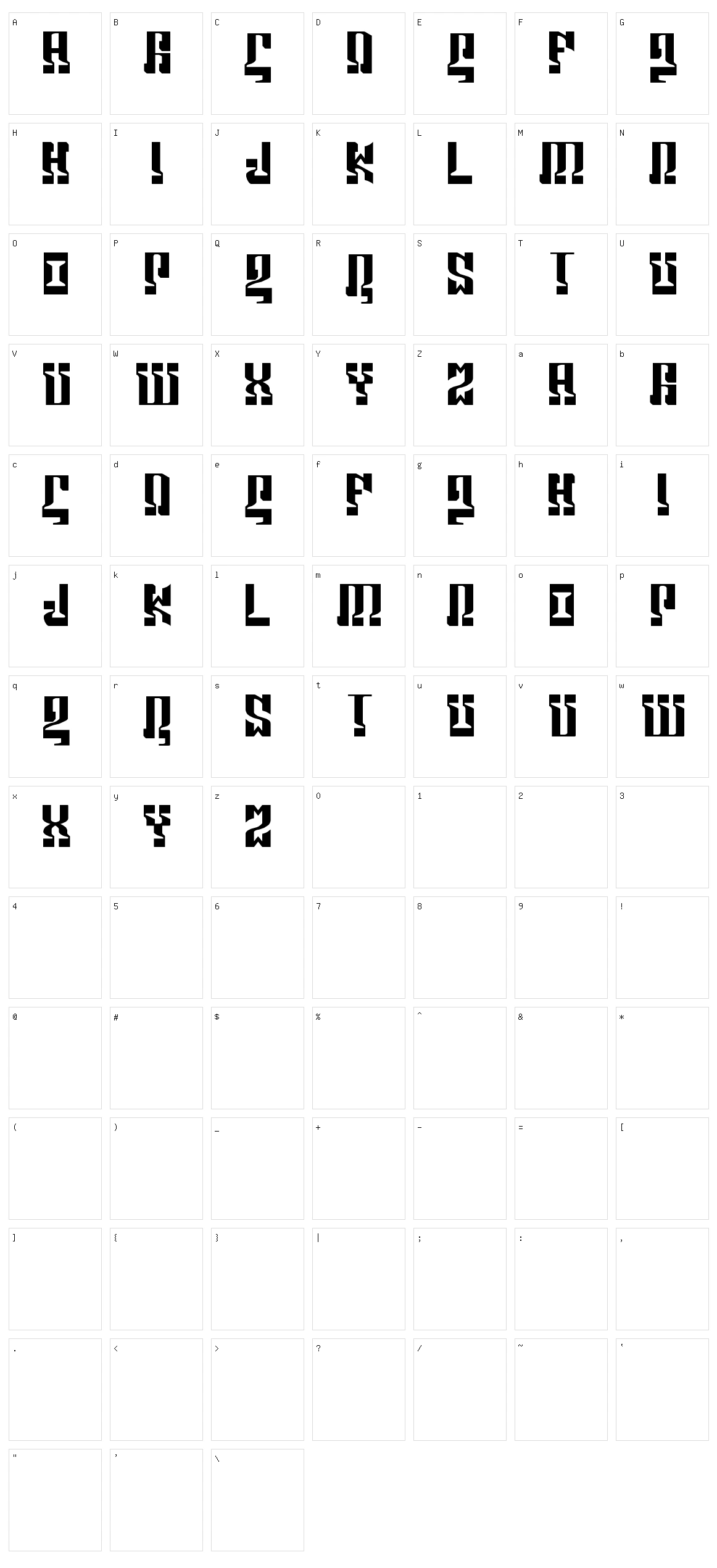 Marshosbn Character Set