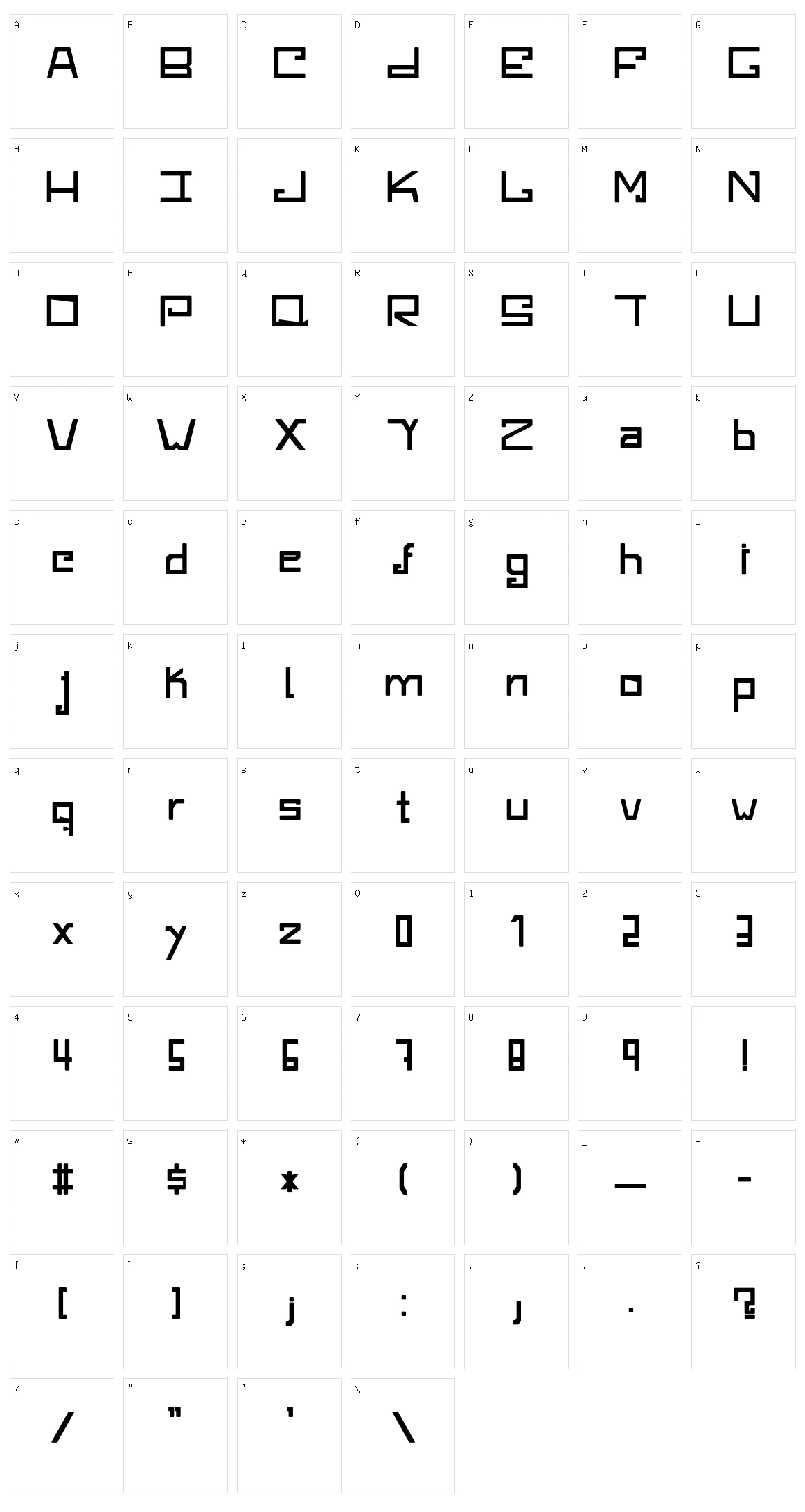 Miski Qhaway Character Set
