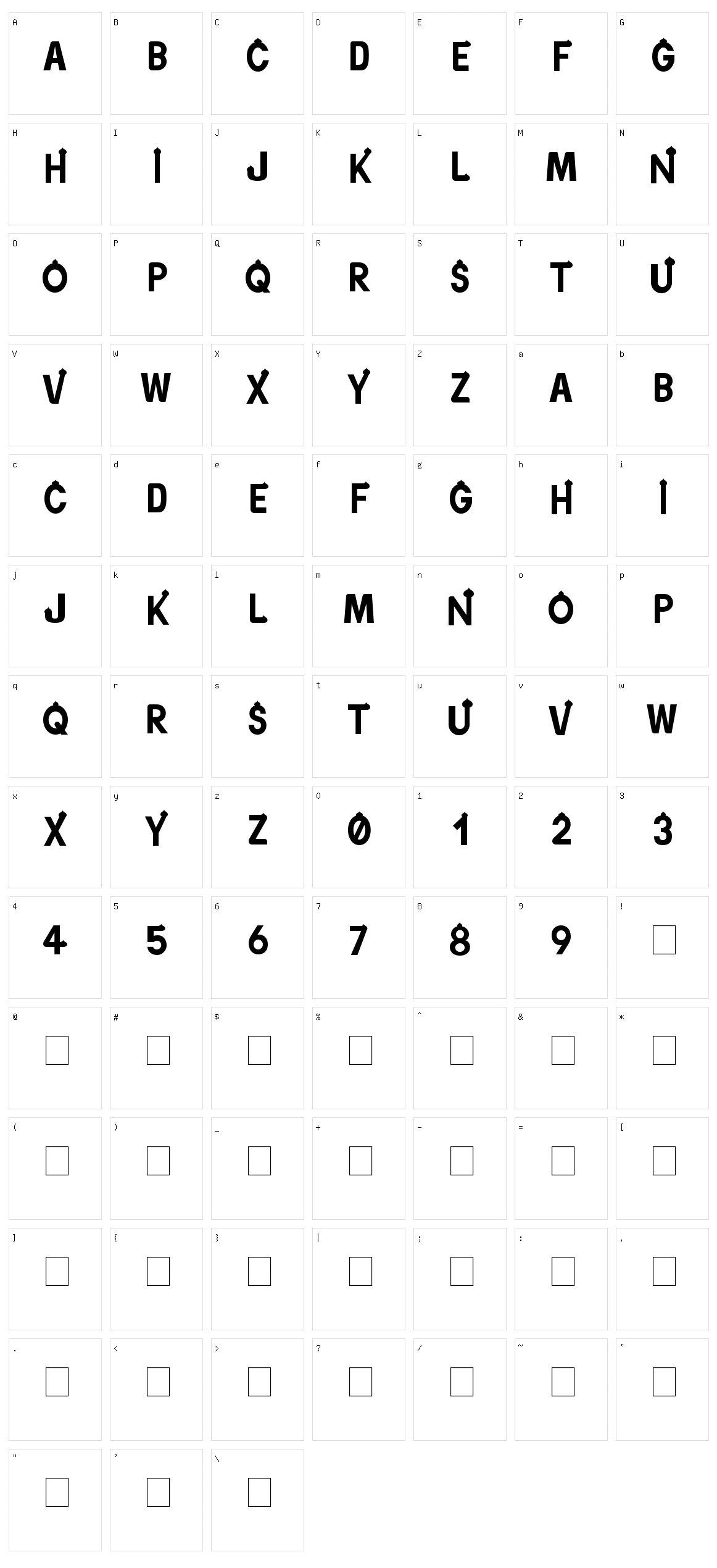 Orientypes Character Set