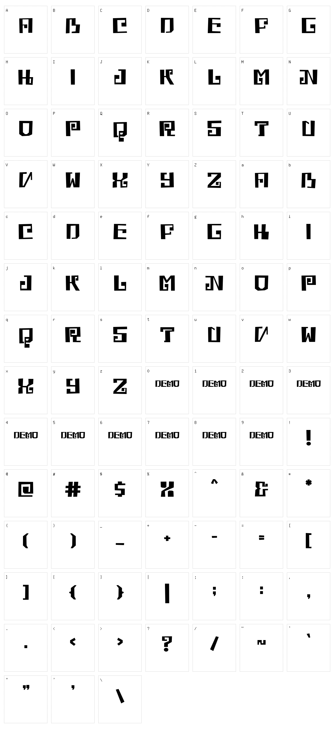 Phataya Character Set