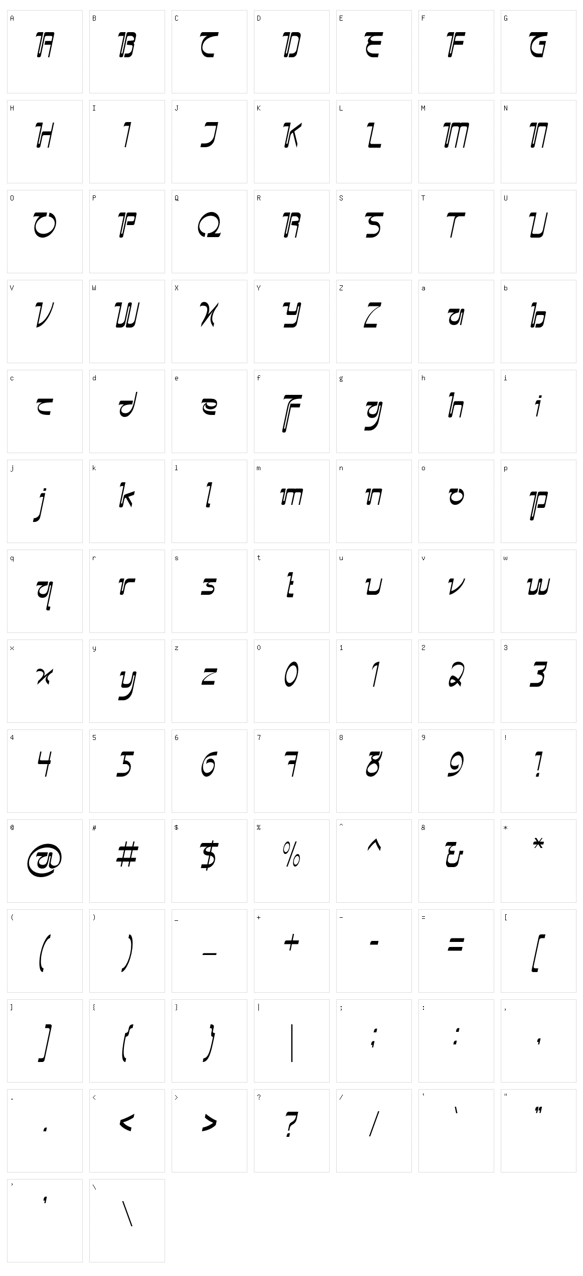 Sangkuriang Character Set