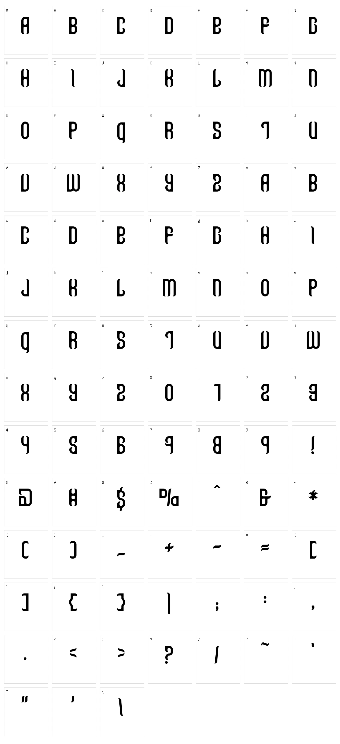 Talismanica Character Set