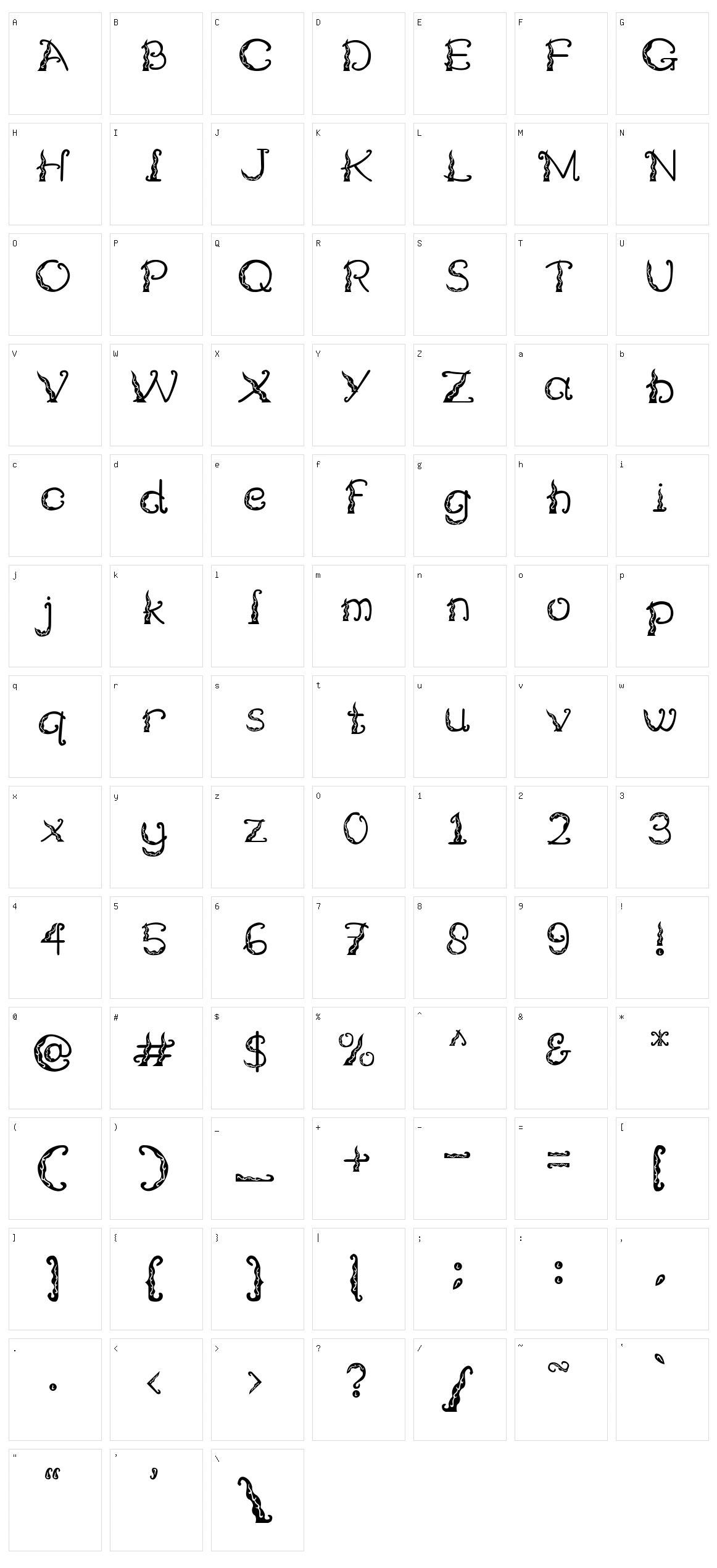 Tosan Aji Character Set