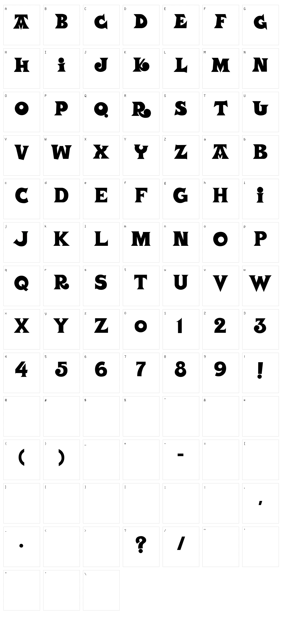 Vasca Character Set