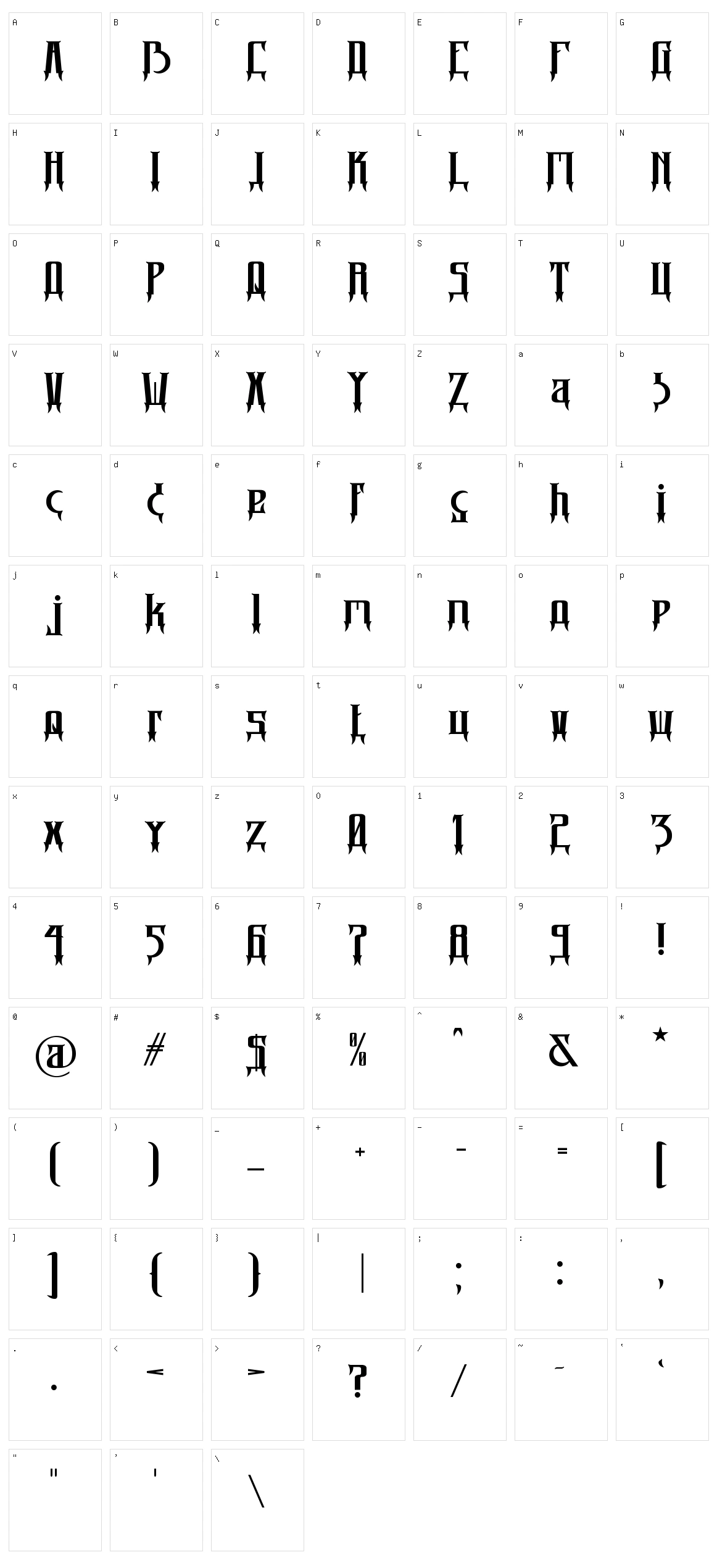 Carannorov Sigil Character Set