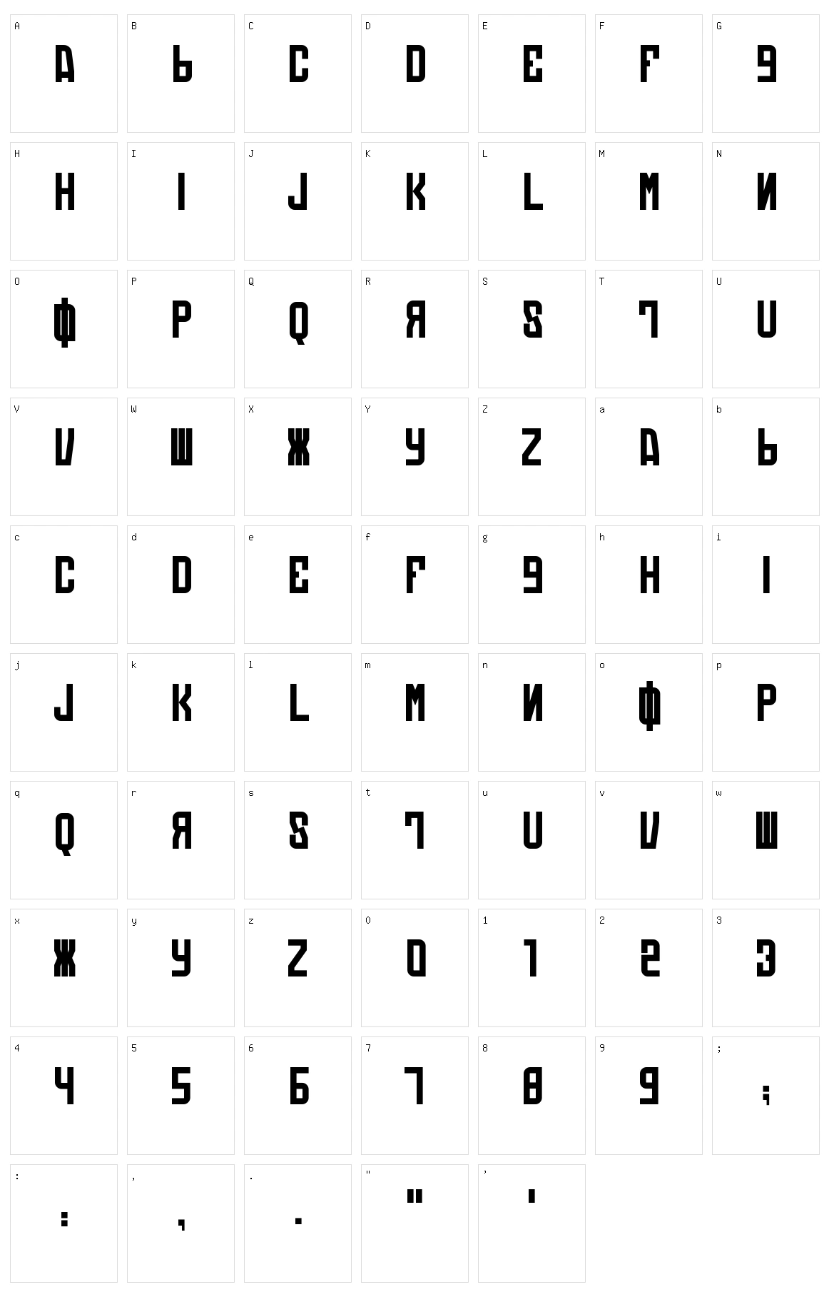 Die:Automatons Character Set