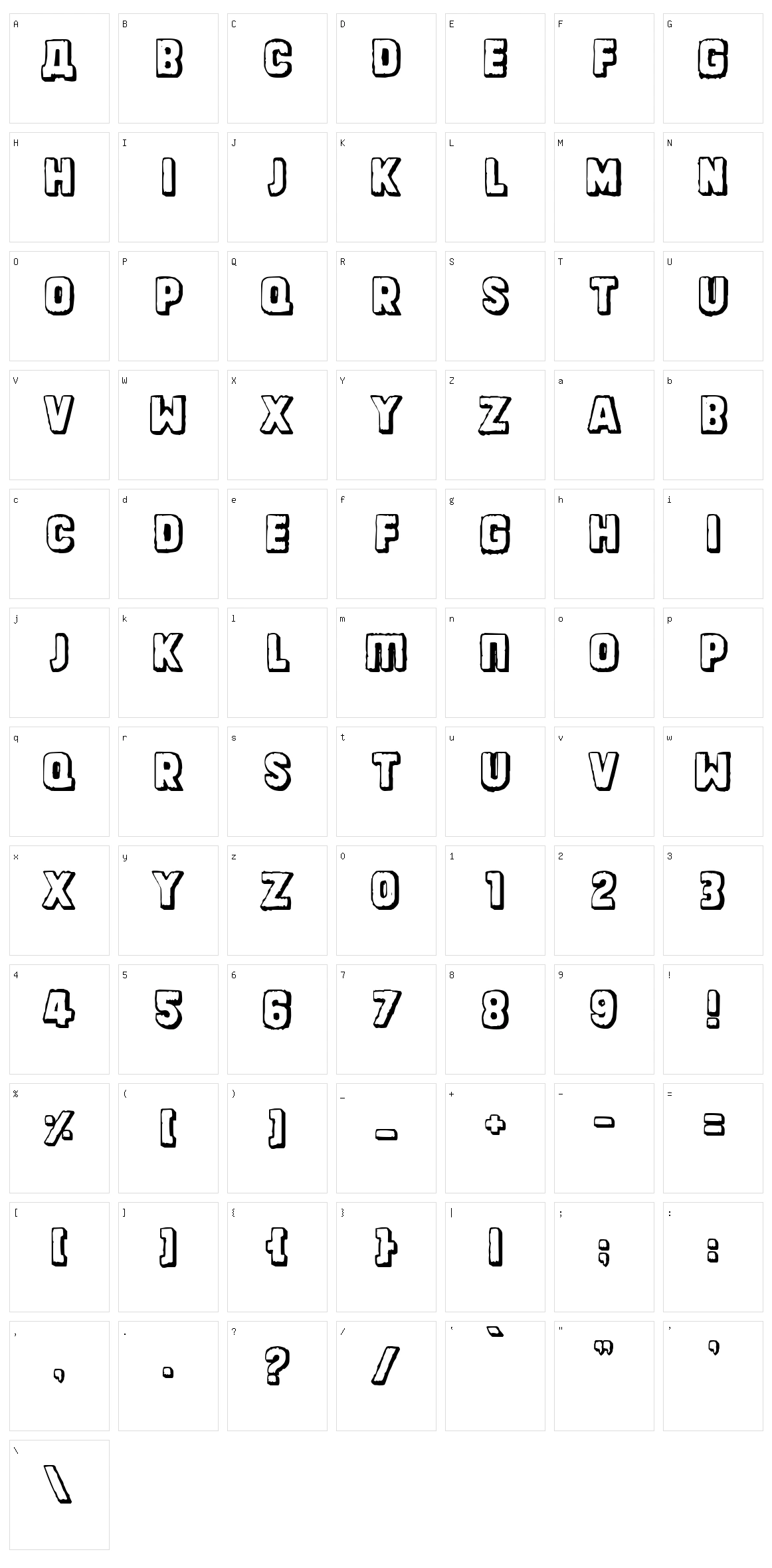 Dinarjev Republika Character Set