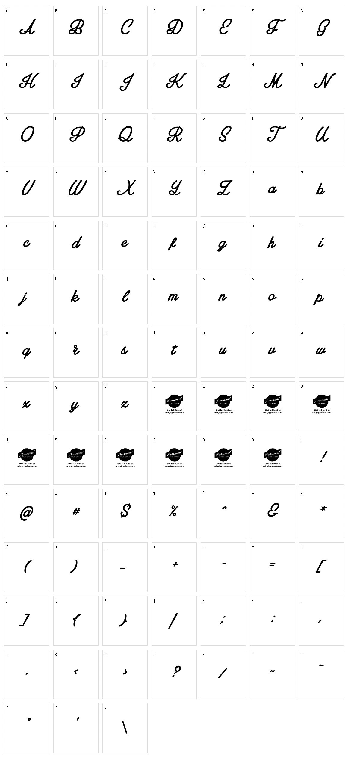 Amplify Character Set