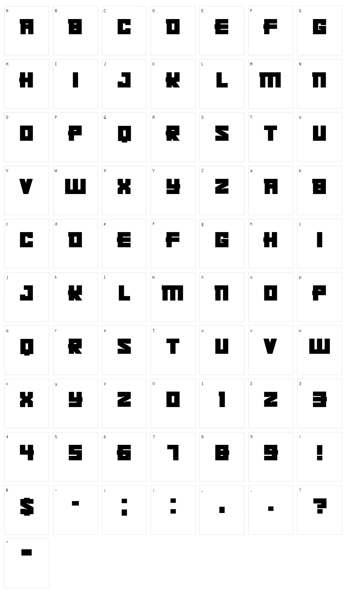 Kachusha Character Set