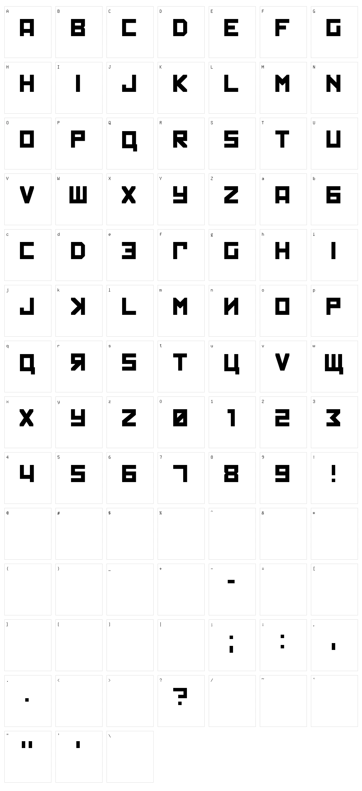 Kremlin Character Set