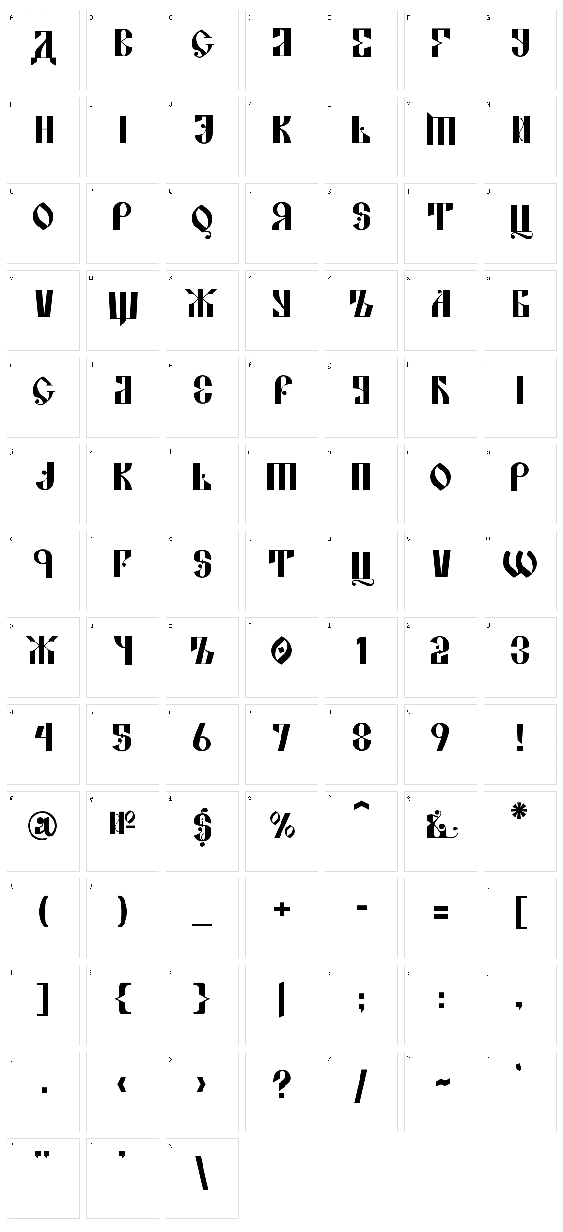 Kremlin Alexander Character Set