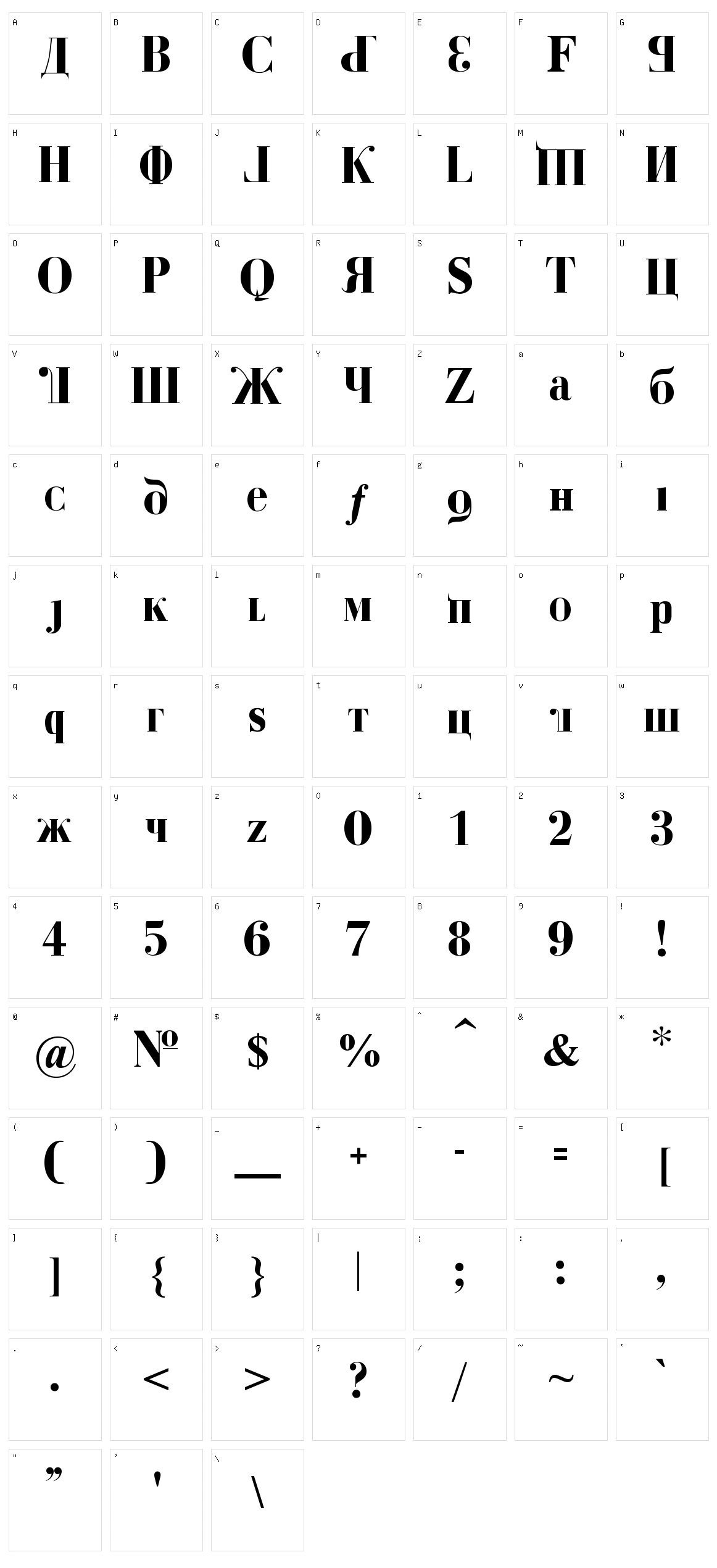 Kremlin Duma Character Set