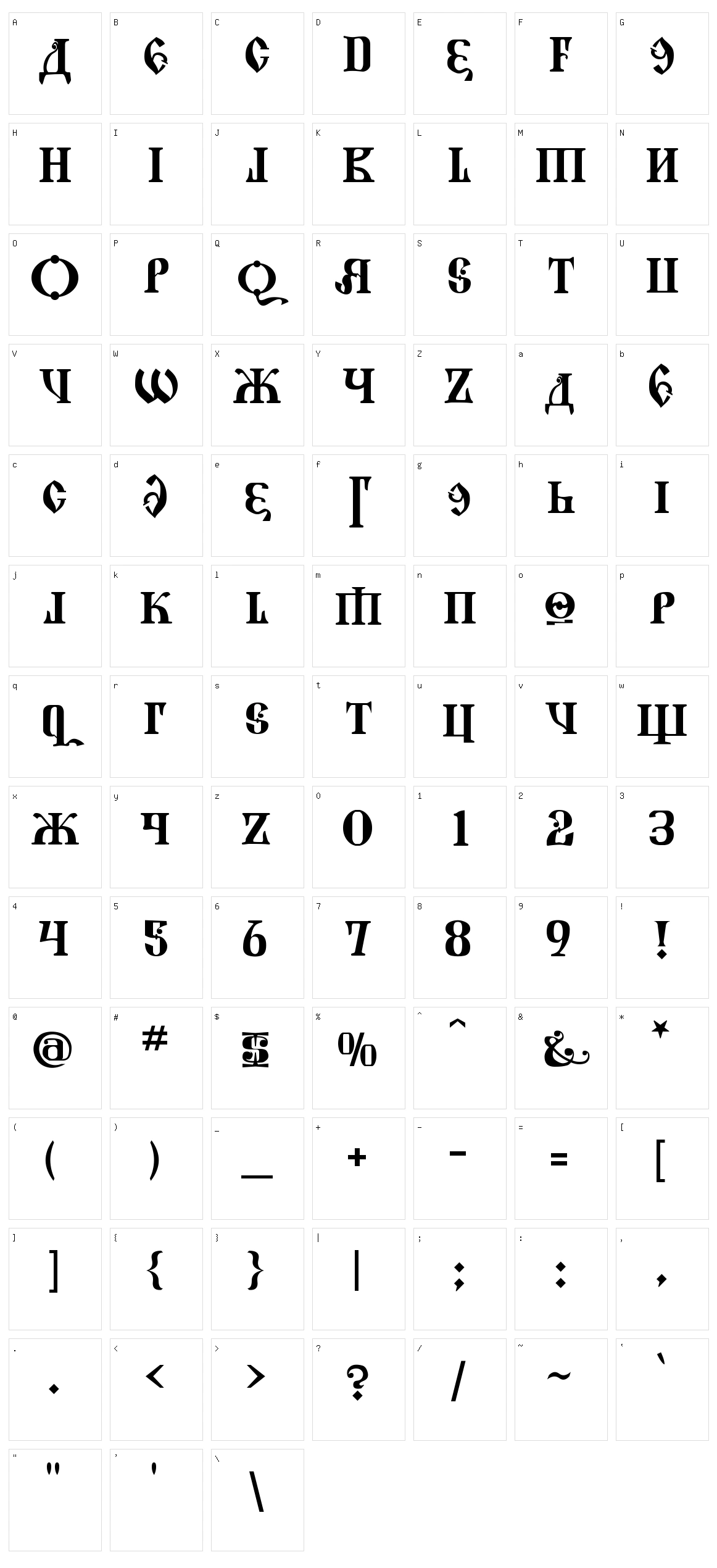 Kremlin Grand Duke Character Set