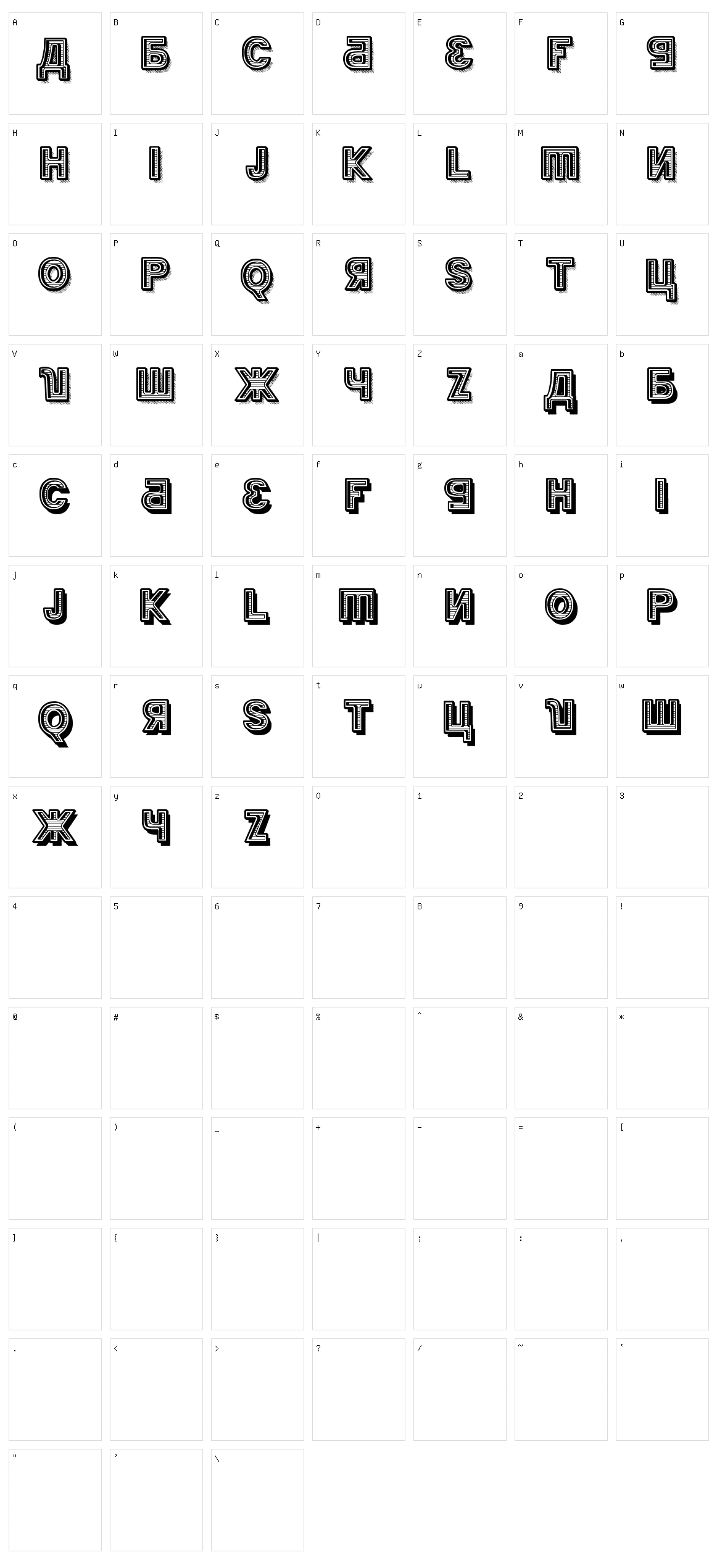 Kremlin Minister Character Set