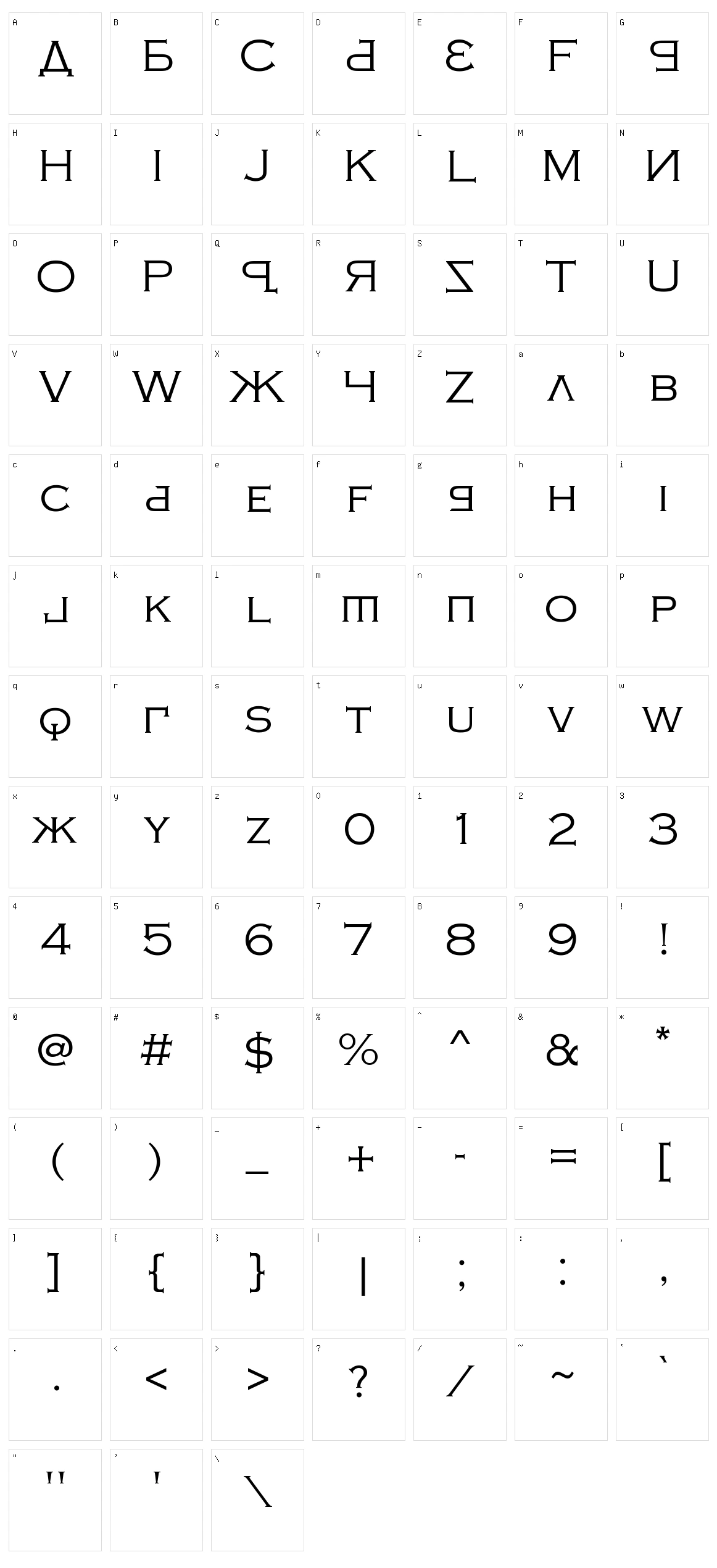 Kremlin Samovar Character Set