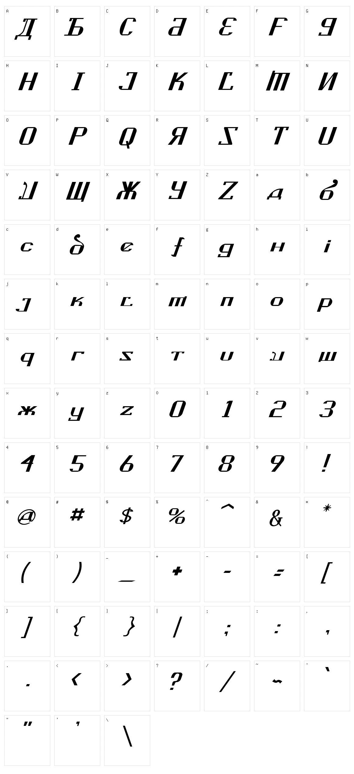 Kremlin Soviet Character Set