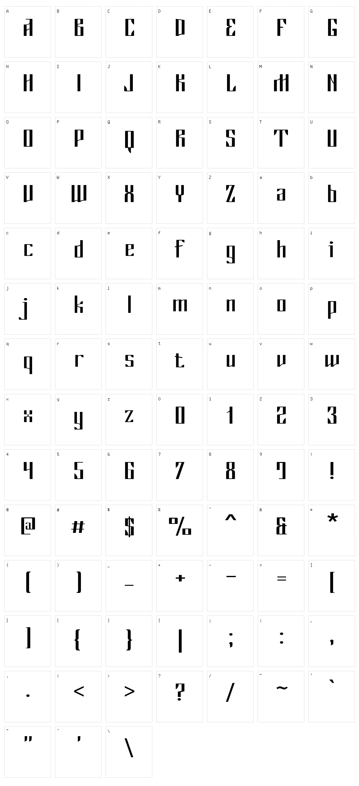 Myla Character Set