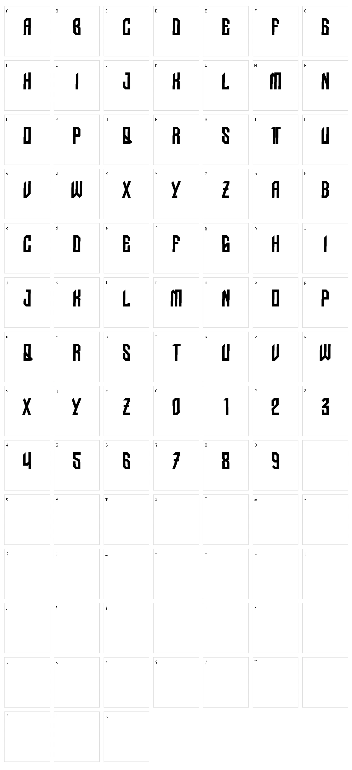 Nudo Dislocado Character Set