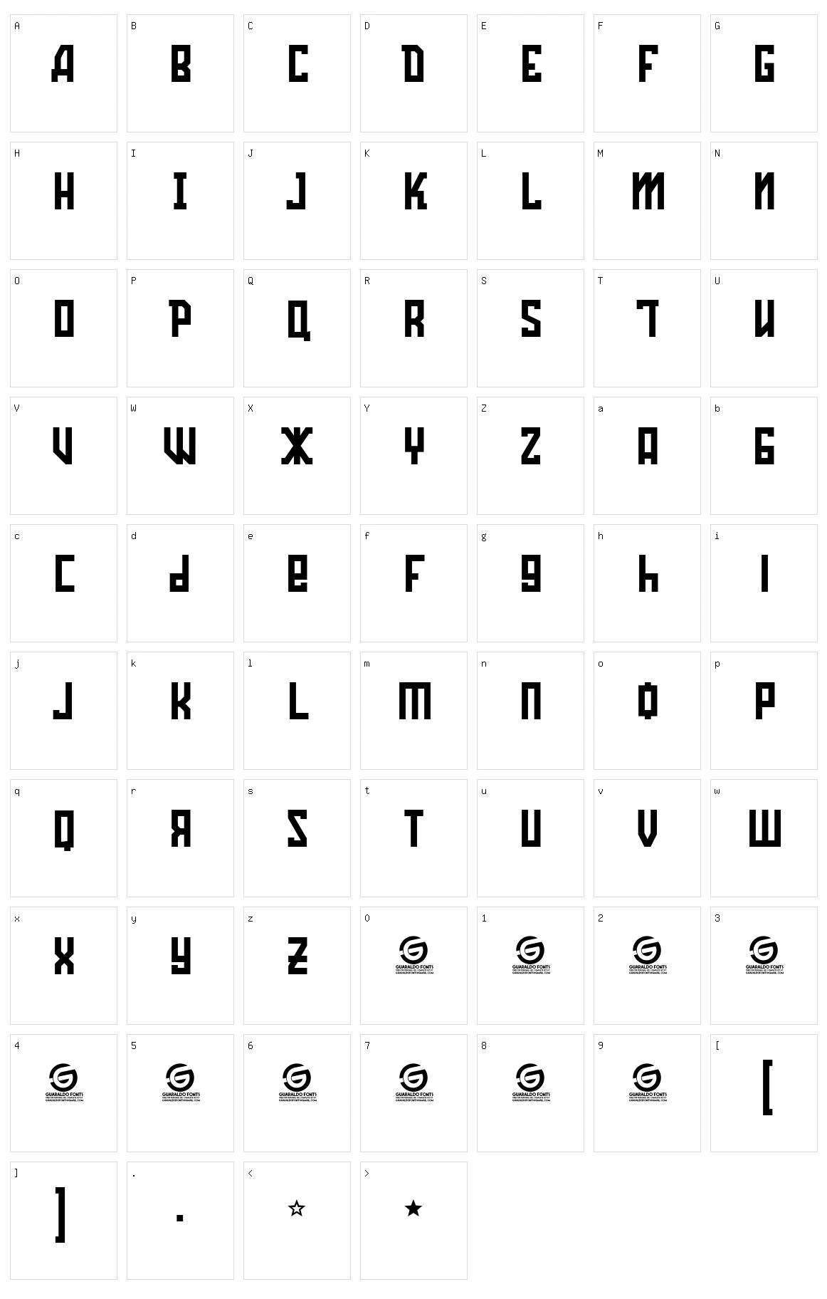 Ozobarof Character Set
