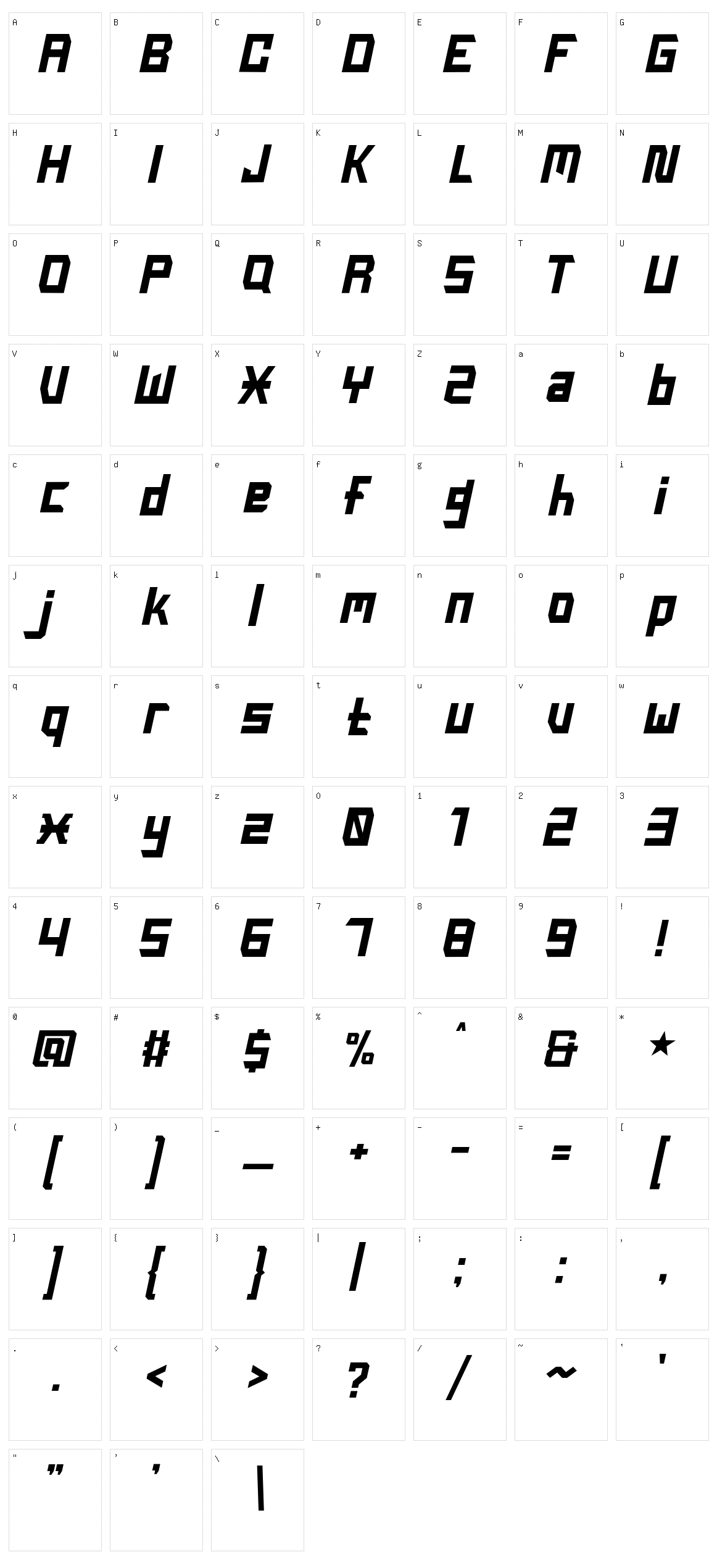 Peradaban Character Set