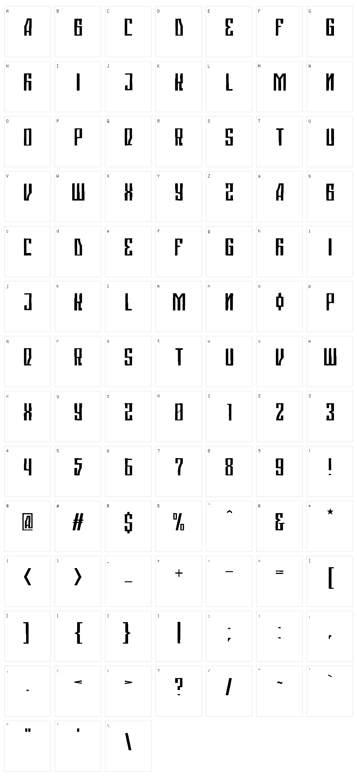 Ranyeski Character Set