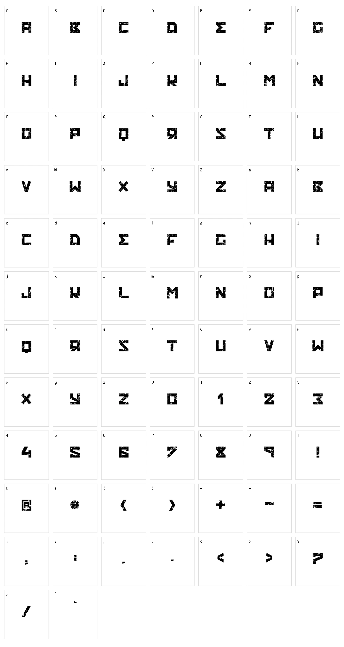 Ruskof Character Set